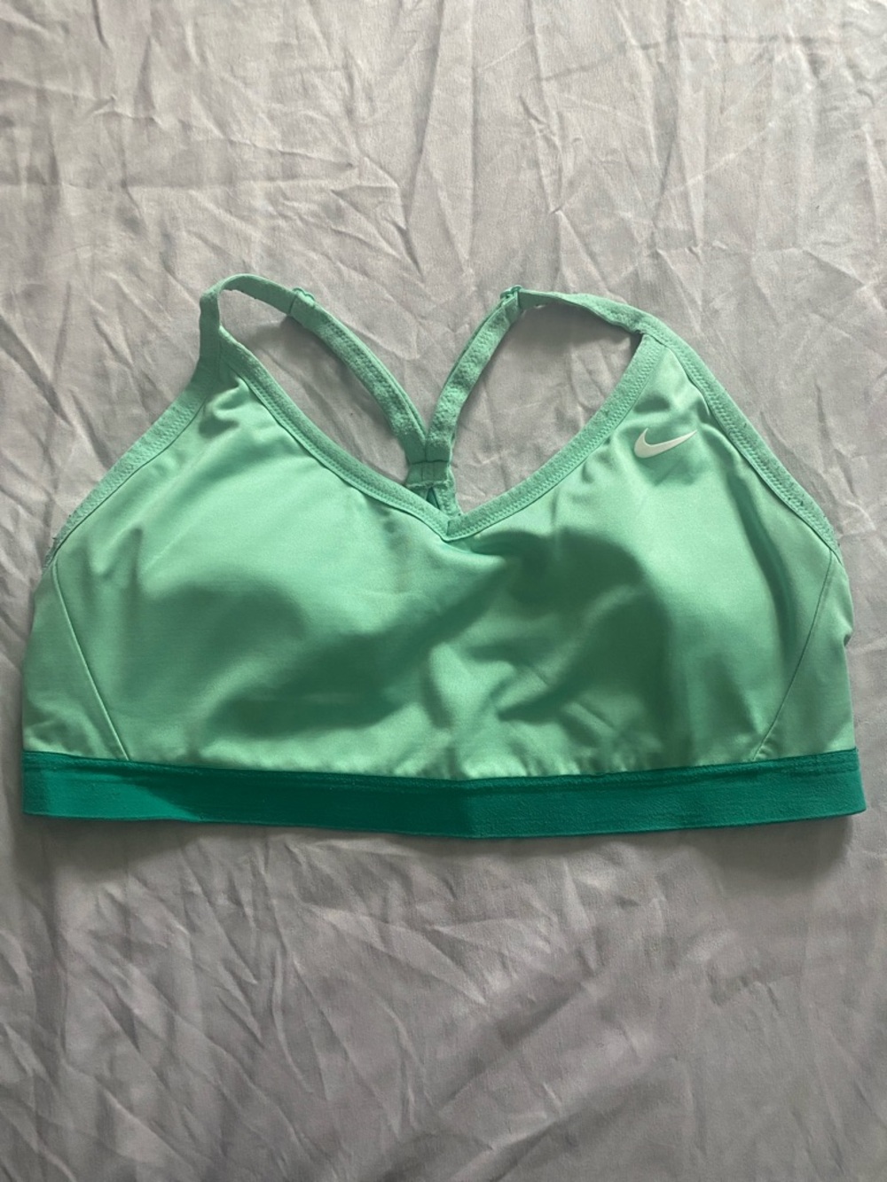 Nike Mint Green Racerback Sports Bra with Deep Band